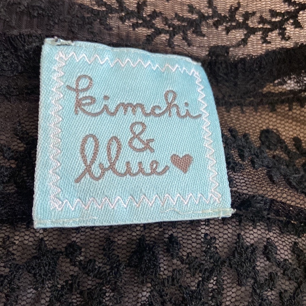 Kimchi Blue Button Down Black Lace Blouse Small - Picture 6 of 7